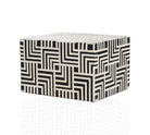 "Geometric" Black and White Horn Inlay Cremation Urn - Modern Memorials