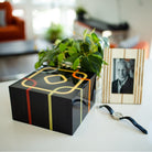 Il Centro - Large Black, Yellow, Red, Blue & Green Wood Cremation Urn - Modern Memorials