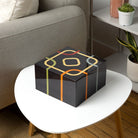 Il Centro - Large Black, Yellow, Red, Blue & Green Wood Cremation Urn - Modern Memorials