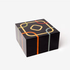 Il Centro - Large Black, Yellow, Red, Blue & Green Wood Cremation Urn - Modern Memorials