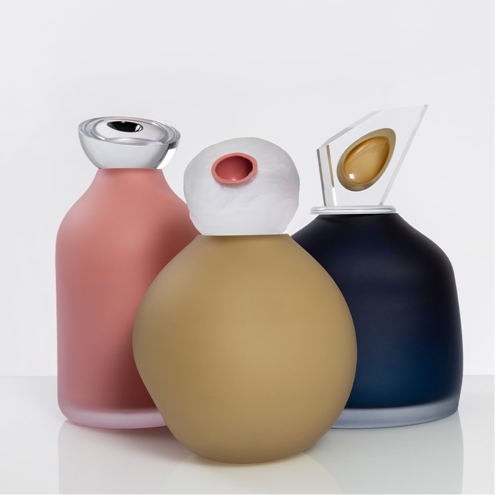 "Orb" Small Beige Glass Keepsake Urn - Modern Memorials