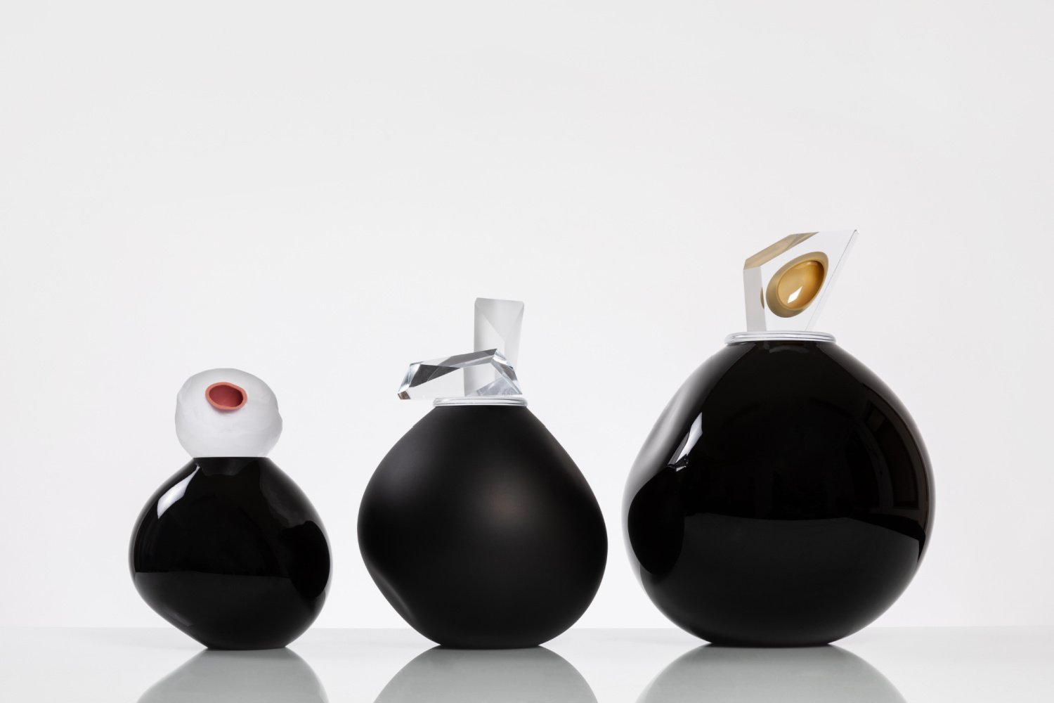 "Orb" Small Black Glass Keepsake Urn - Modern Memorials