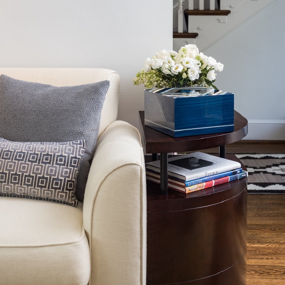 The Amalfi - Large Blue Wood Cremation Urn - Modern Memorials