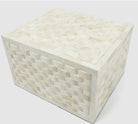 “Weaved” White Horn Inlay Cremation Urn - Modern Memorials